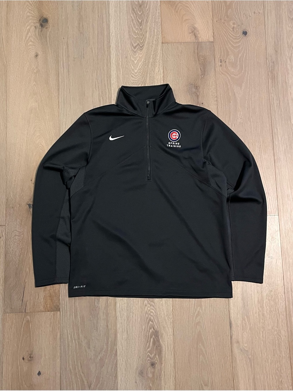 Nike Quarter Zip Pullover Black Cubs Baseball Dri Fit